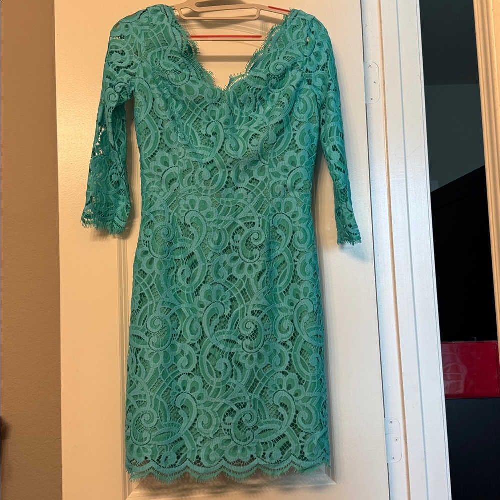 Lilly Pulitzer Vibrant Turquoise Dress lace 0